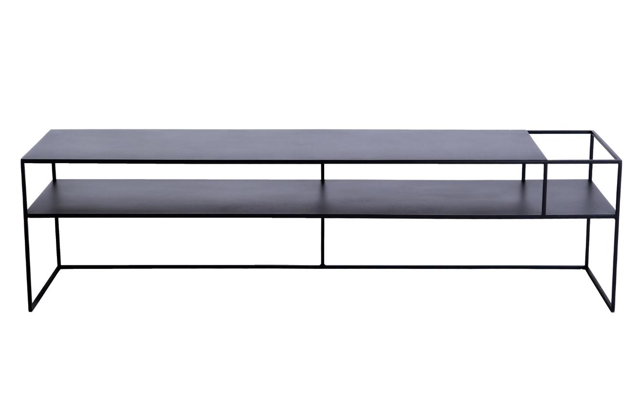 Nordic Design Černý kovový TV stolek Alonso 170 x 45 cm, pravý