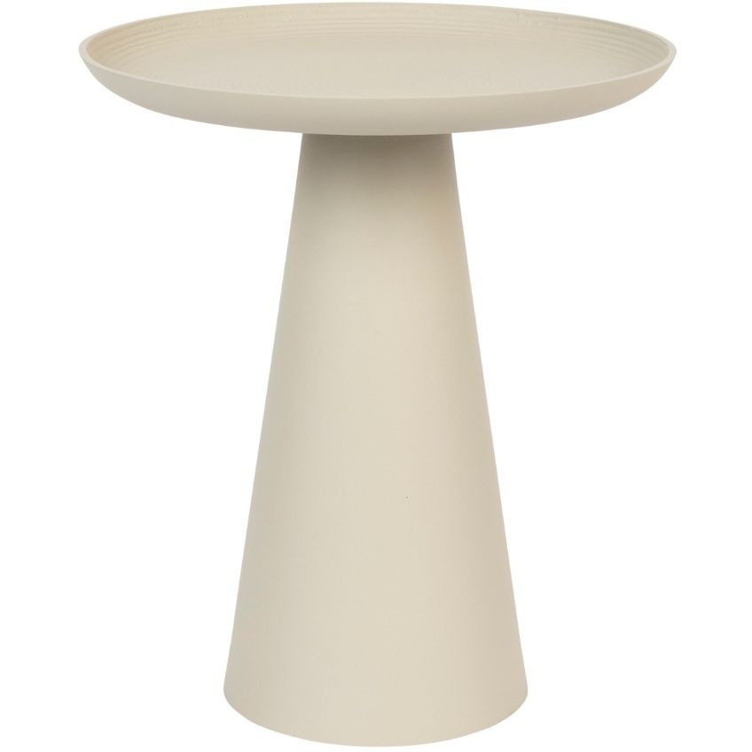 White Label Béžový kovový odkládací stolek WLL RINGAR 39,5 cm