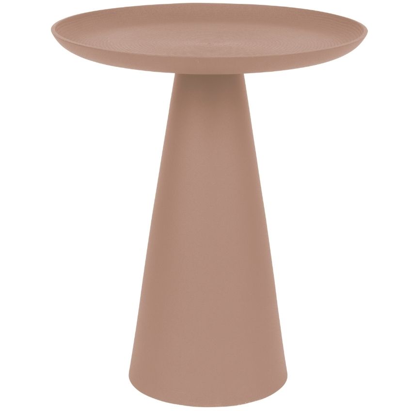 White Label Růžový kovový odkládací stolek WLL RINGAR 34,5 cm