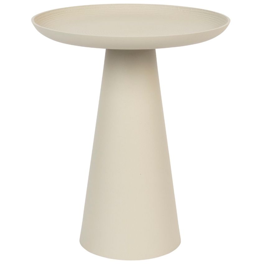 White Label Béžový kovový odkládací stolek WLL RINGAR 34,5 cm