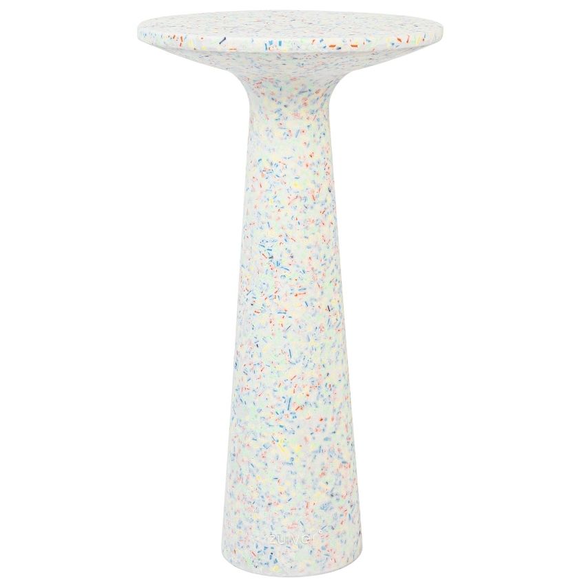 B&iacute;l&yacute; terazzo odkl&aacute;dac&iacute; stolek ZUIVER VICTORIA 30 cm