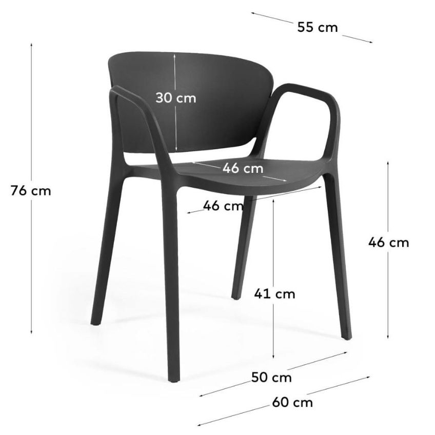 Černá plastová zahradní židle Kave Home Ania