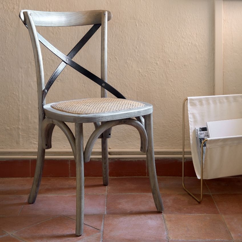 Béžový látkový stojan na časopisy Kave Home Siana