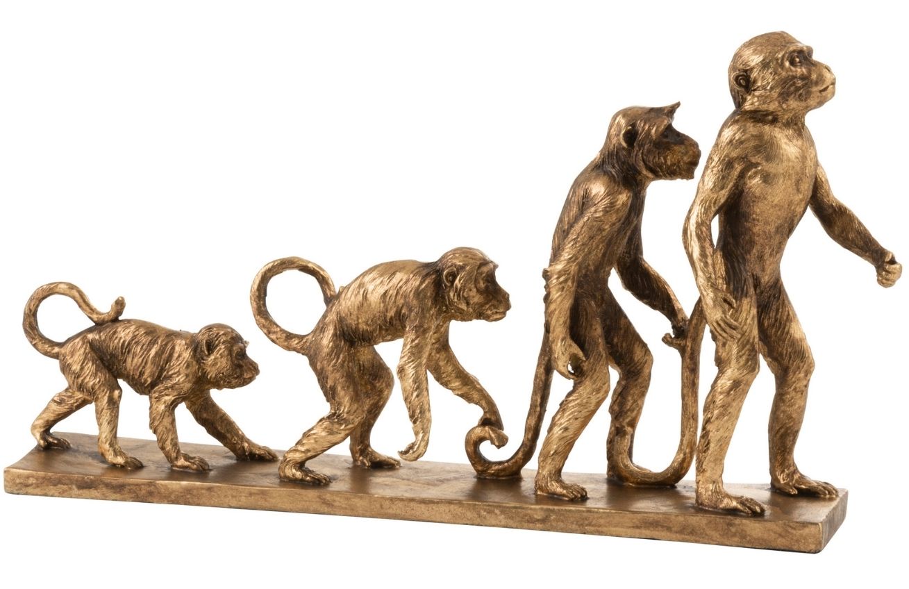 Zlatá soška J-line Ape Evolution 43,5 cm