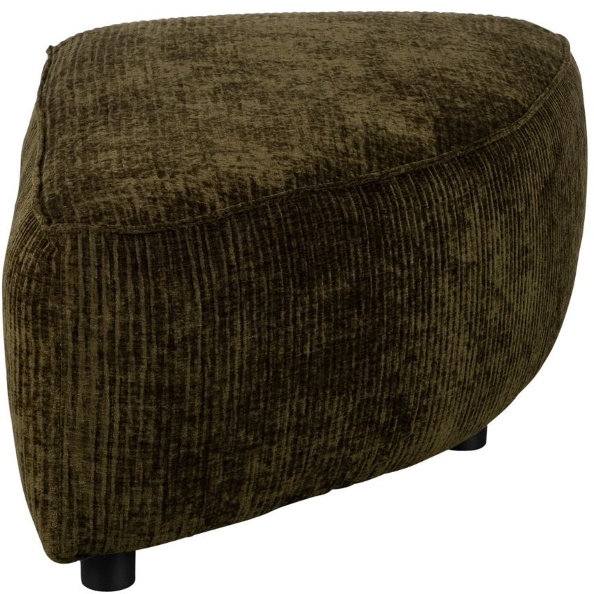 Tmavě zelený manšestrový rohový modul ZUIVER HUNTER 60 x 100 cm, pravý