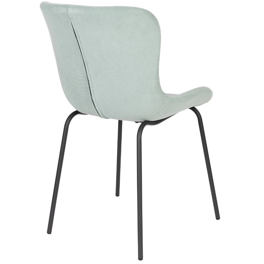 White Label Světle zelená manšestrová jídelní židle WLL JUNZO