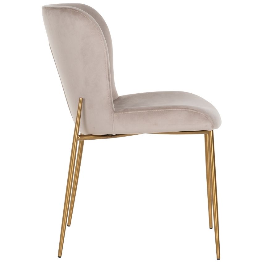 Béžová sametová jídelní židle Richmond Odessa