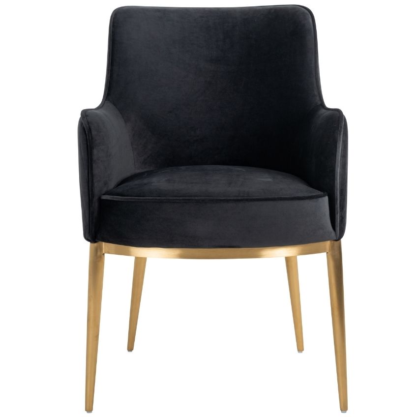 Antracitově šedá sametová jídelní židle Richmond Breeze