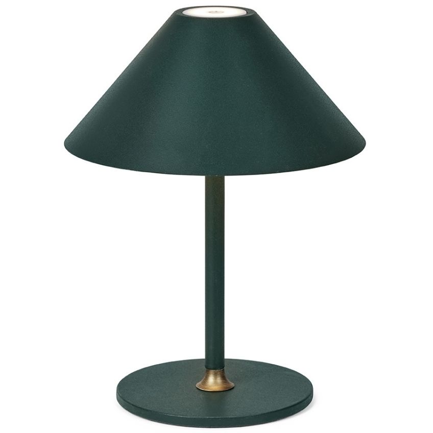 Tmavě zelená plastová nabíjecí stolní LED lampa Halo Design Hygge 19,5 cm