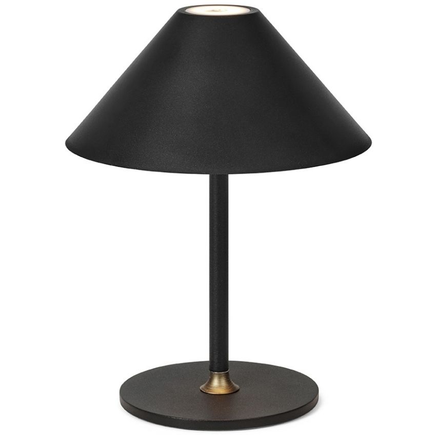 Černá plastová nabíjecí stolní LED lampa Halo Design Hygge 19,5 cm