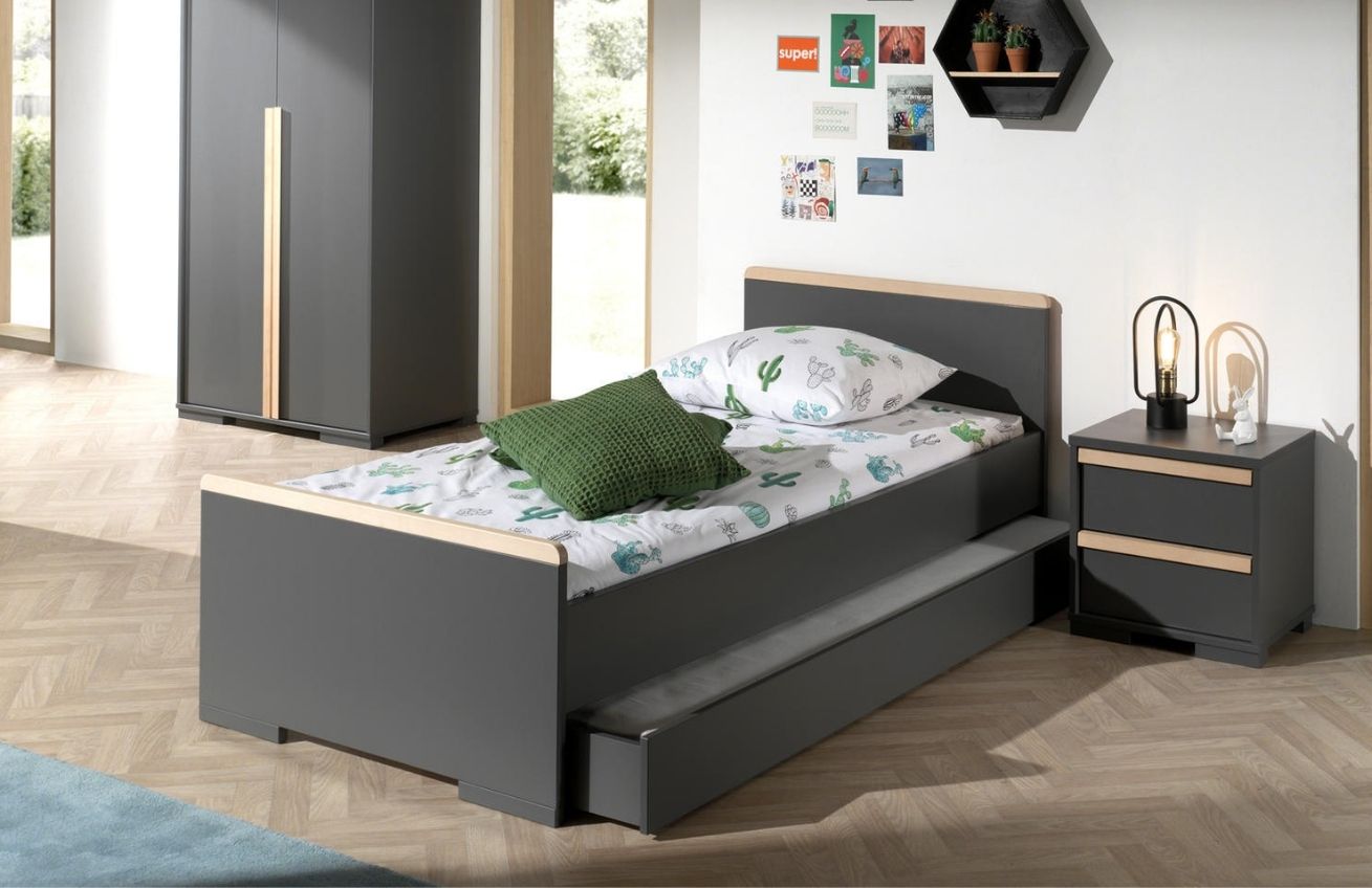 Šedá šatní skříň Vipack Londen 195,2 x 98,5 cm