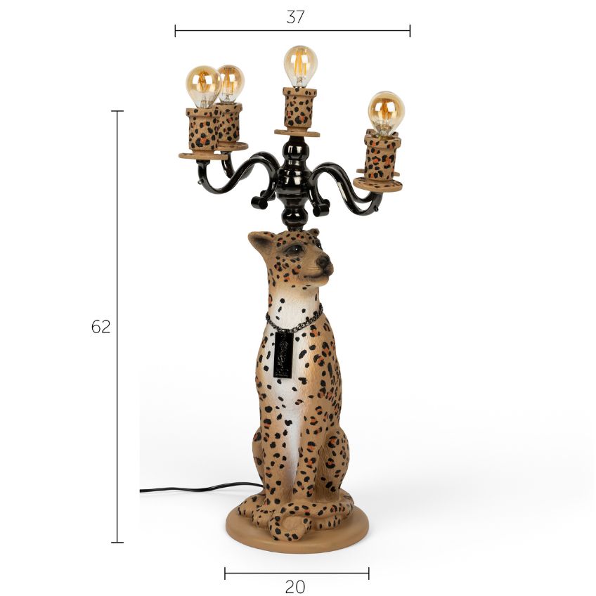 Hnědá stolní lampa Bold Monkey Proudly Crowned Panther 62 cm