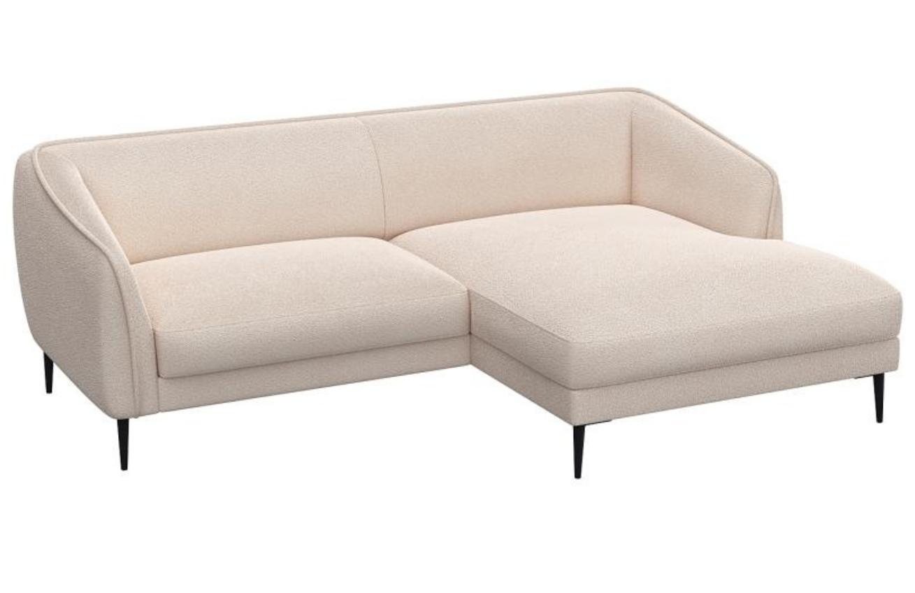Krémově bílá čalouněná rohová pohovka FLEXLUX BELLE 210 cm, pravá
