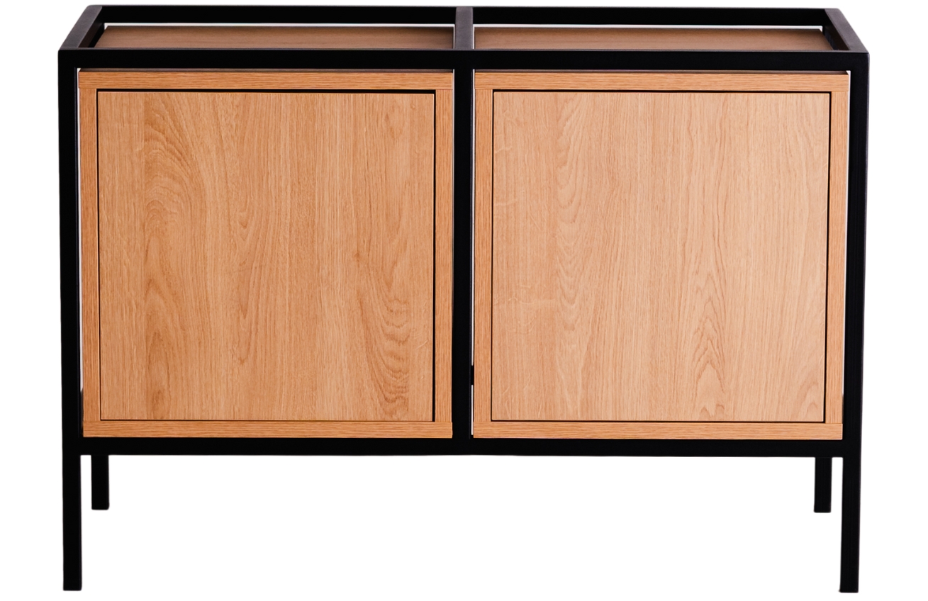 Nordic Design Nízká komoda Skipo 88 x 40 cm s dubovým dekorem