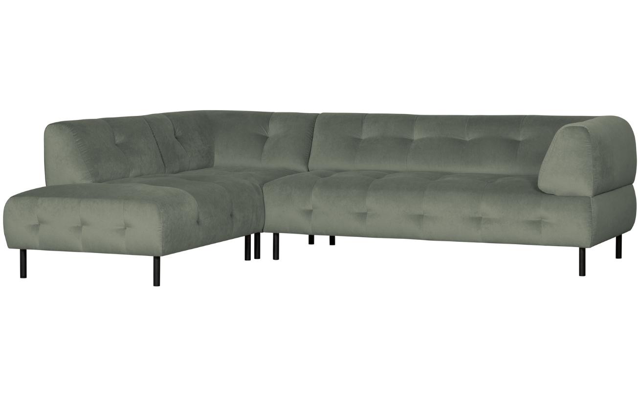 WOOOD Zelená sametová rohová pohovka Doyle 267 cm, levá