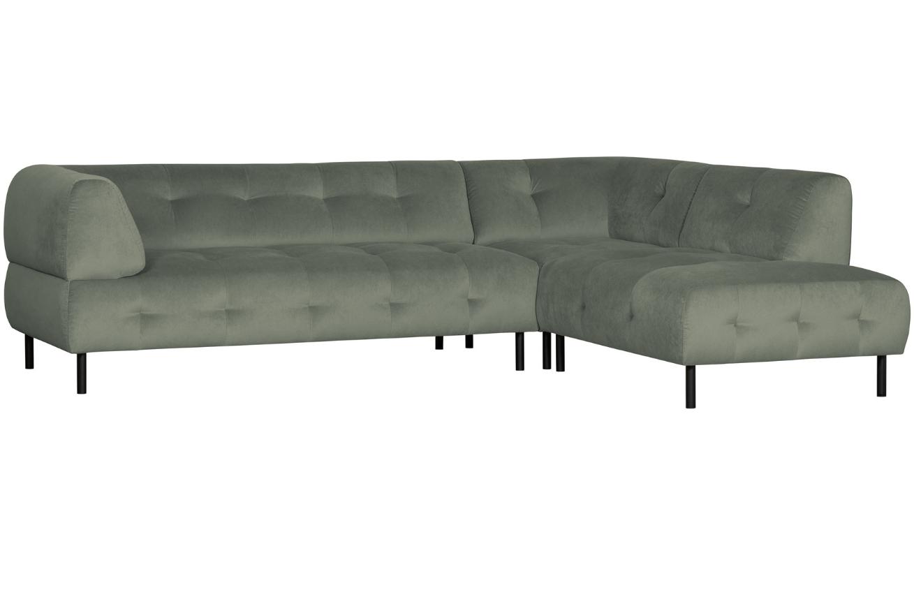 WOOOD Zelená sametová rohová pohovka Doyle 267 cm, pravá