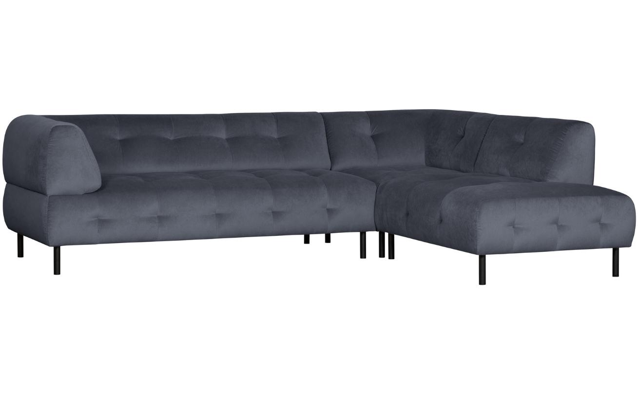 WOOOD &Scaron;ed&aacute; sametov&aacute; rohov&aacute; pohovka Doyle 267 cm, prav&aacute;