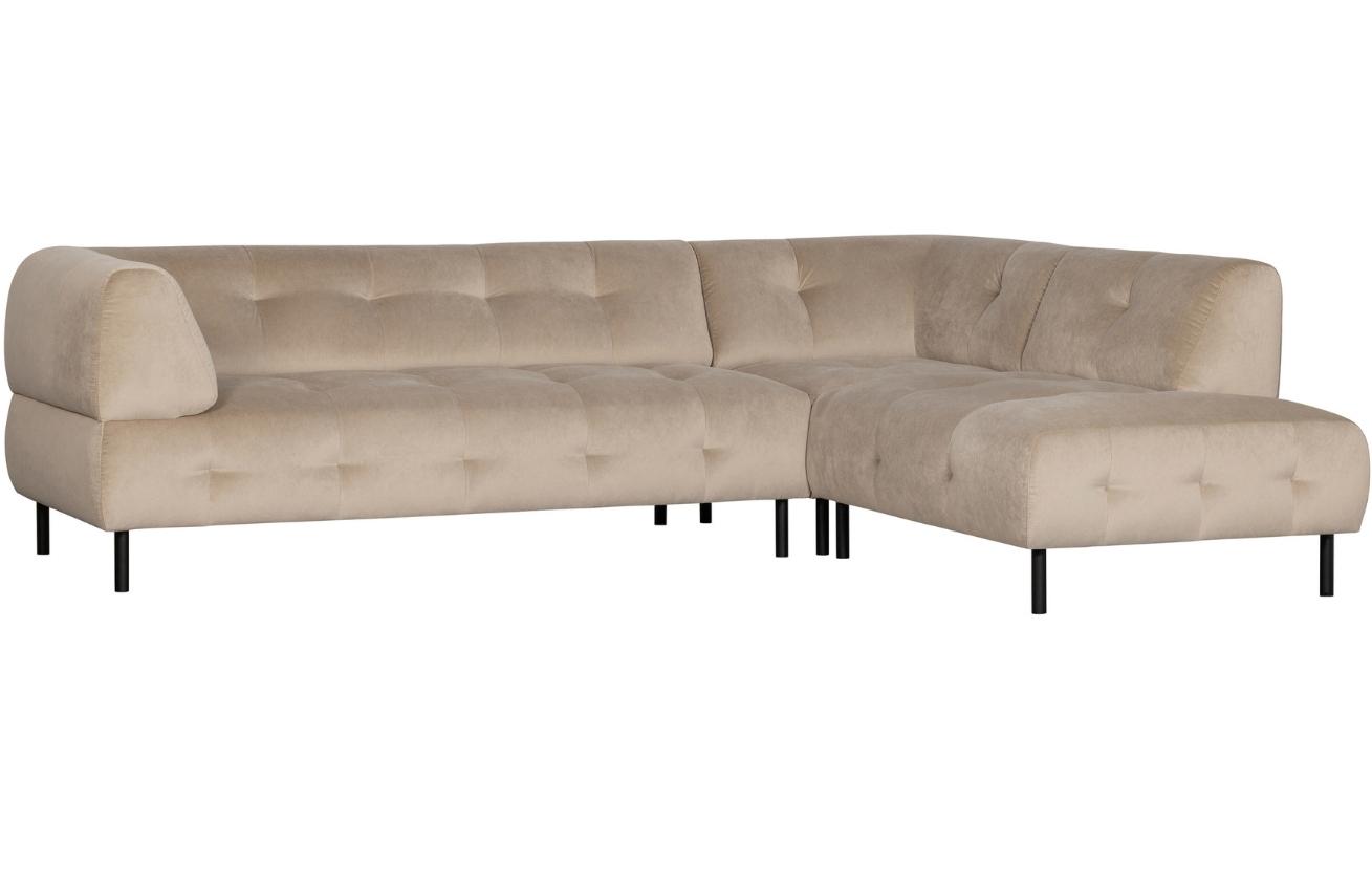 WOOOD B&eacute;žov&aacute; sametov&aacute; rohov&aacute; pohovka Doyle 267 cm, prav&aacute;