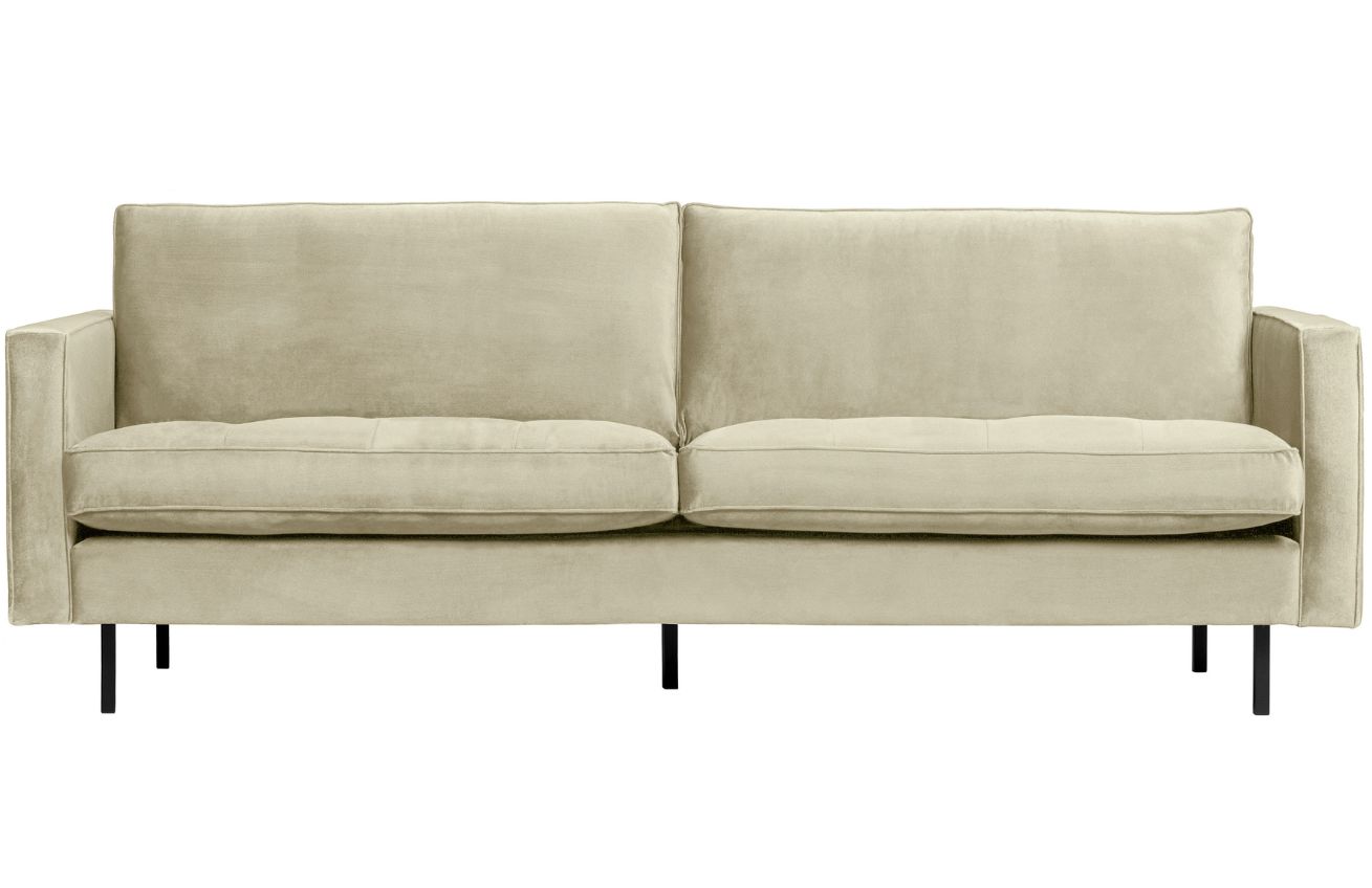 WOOOD Světle zelen&aacute; sametov&aacute; dvoum&iacute;stn&aacute; pohovka Raden 230 cm s pro&scaron;&iacute;v&aacute;n&iacute;m