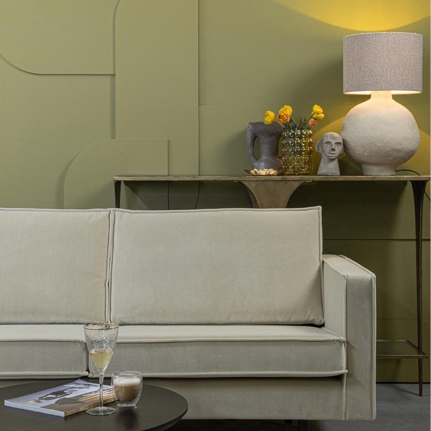 WOOOD Světle zelená sametová rohová pohovka Raden 300 cm, levá