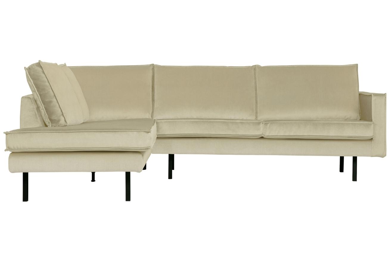 WOOOD Světle zelená sametová rohová pohovka Raden 266 cm, levá