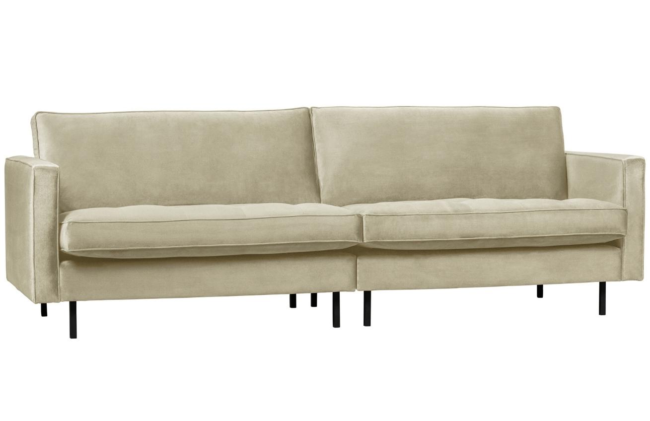 WOOOD Světle zelen&aacute; sametov&aacute; tř&iacute;m&iacute;stn&aacute; pohovka Raden 275 cm s pro&scaron;&iacute;v&aacute;n&iacute;m