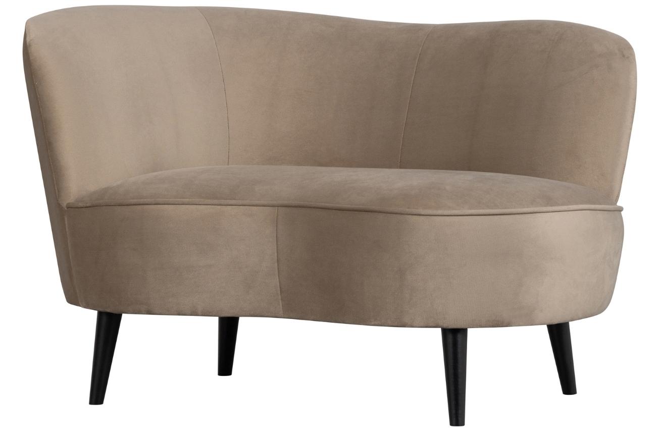WOOOD Béžové sametové lounge křeslo Norma 112 cm, levé