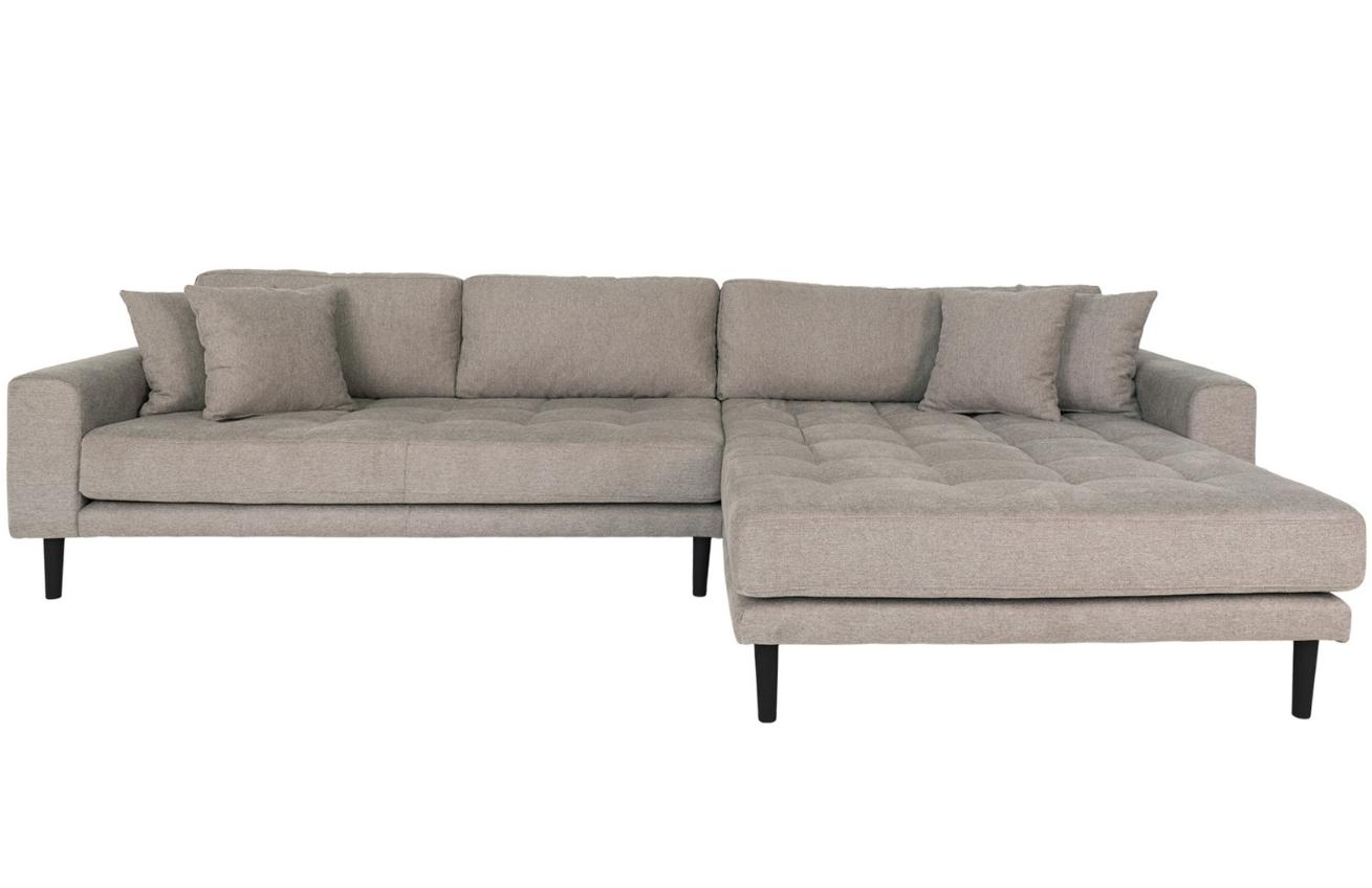 Nordic Living Šedá látková rohová pohovka Limo 290 cm, pravá