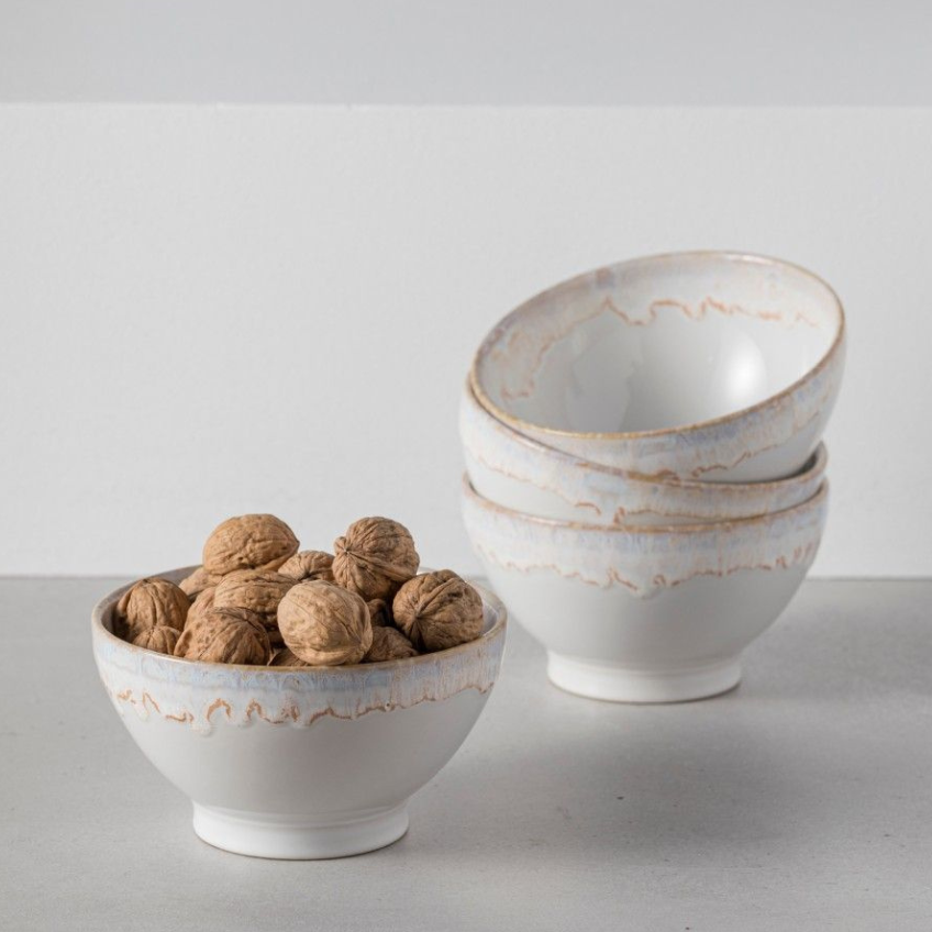 Sada čtyř bílých misek COSTA NOVA LATTE BOWLS 15 cm