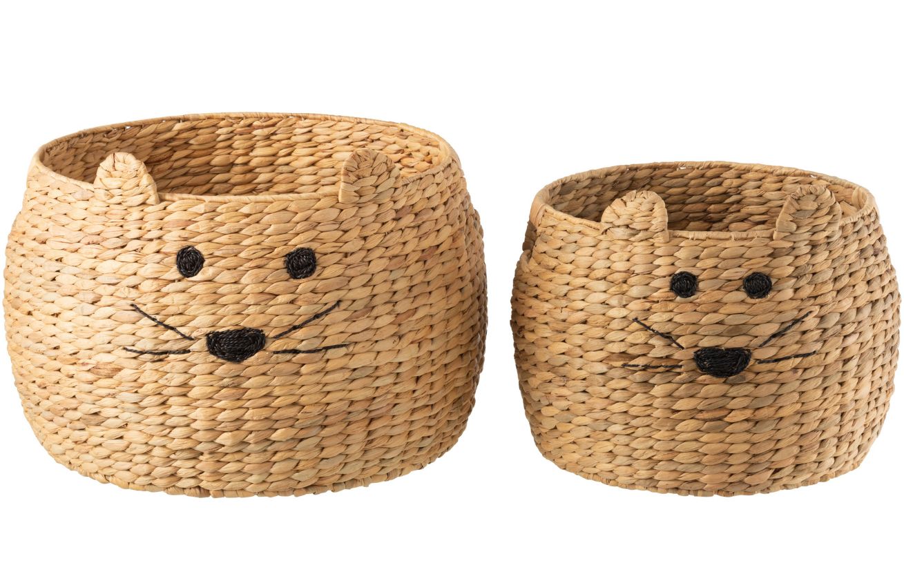 Set dvou úložných košů na hračky z vodního hyacintu J-line Sandara 41/46 cm