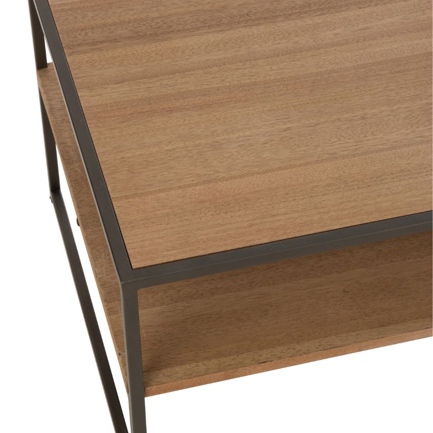 Hnědý dřevěný konferenční stolek J-line Differa 120 x 60 cm