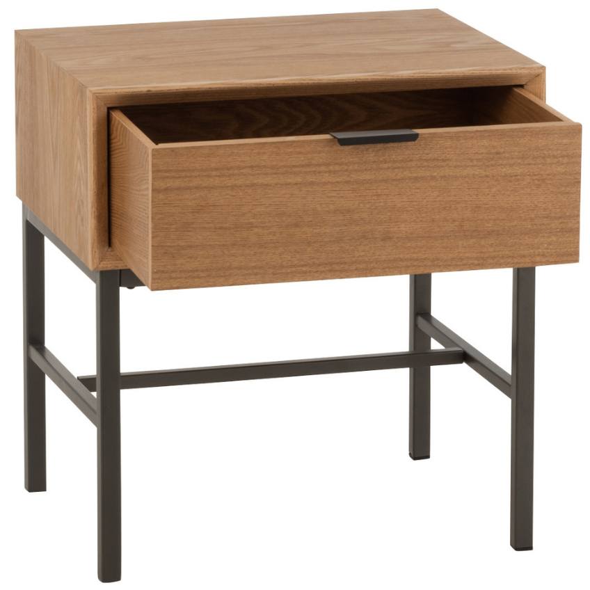 Hnědý dřevěný odkládací stolek J-line Differa 47,5 x 30 cm