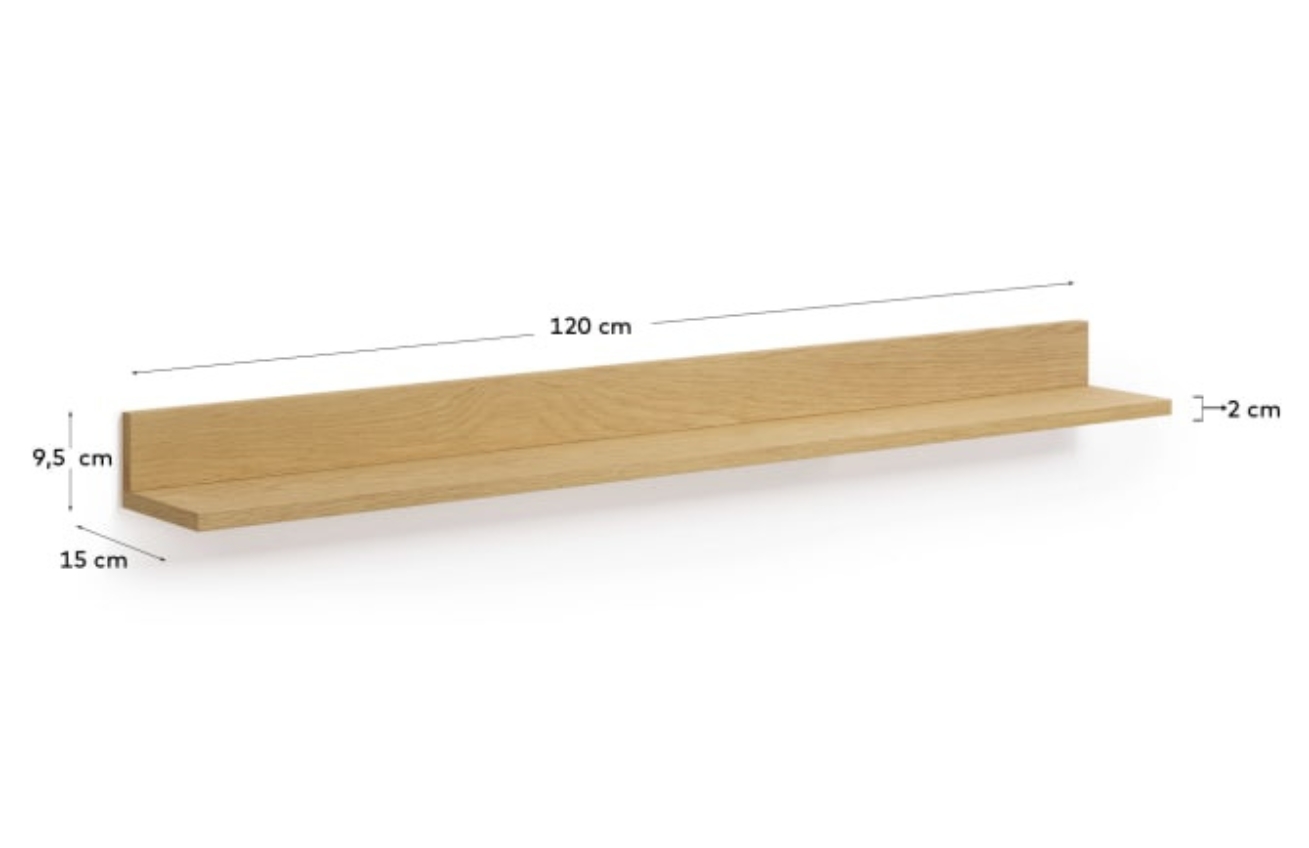 Dubová police Kave Home Abilen 120 cm