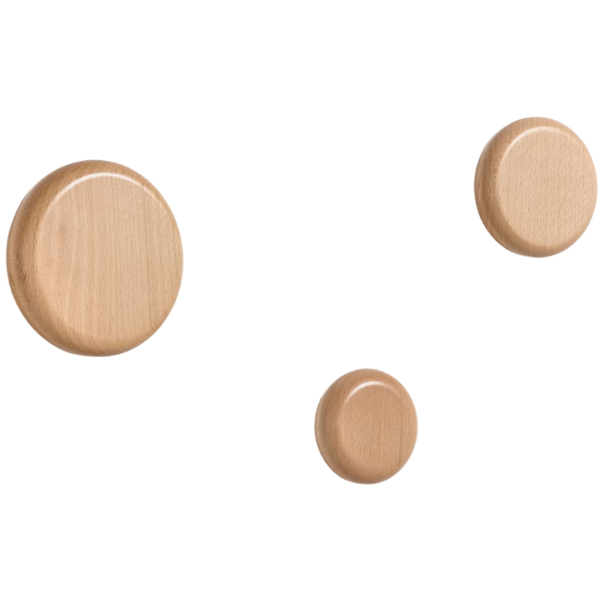 Set tř&iacute; bukov&yacute;ch n&aacute;stěnn&yacute;ch vě&scaron;&aacute;ků Kave Home Nadue