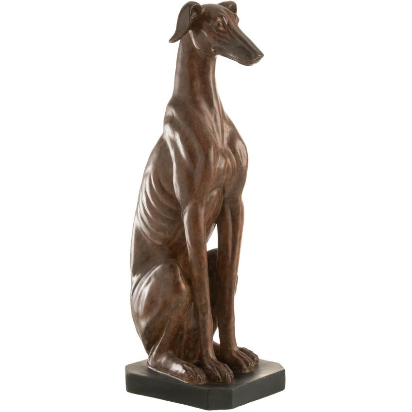 Hnědá dekorativní soška J-Line Greyhound 79,5 cm
