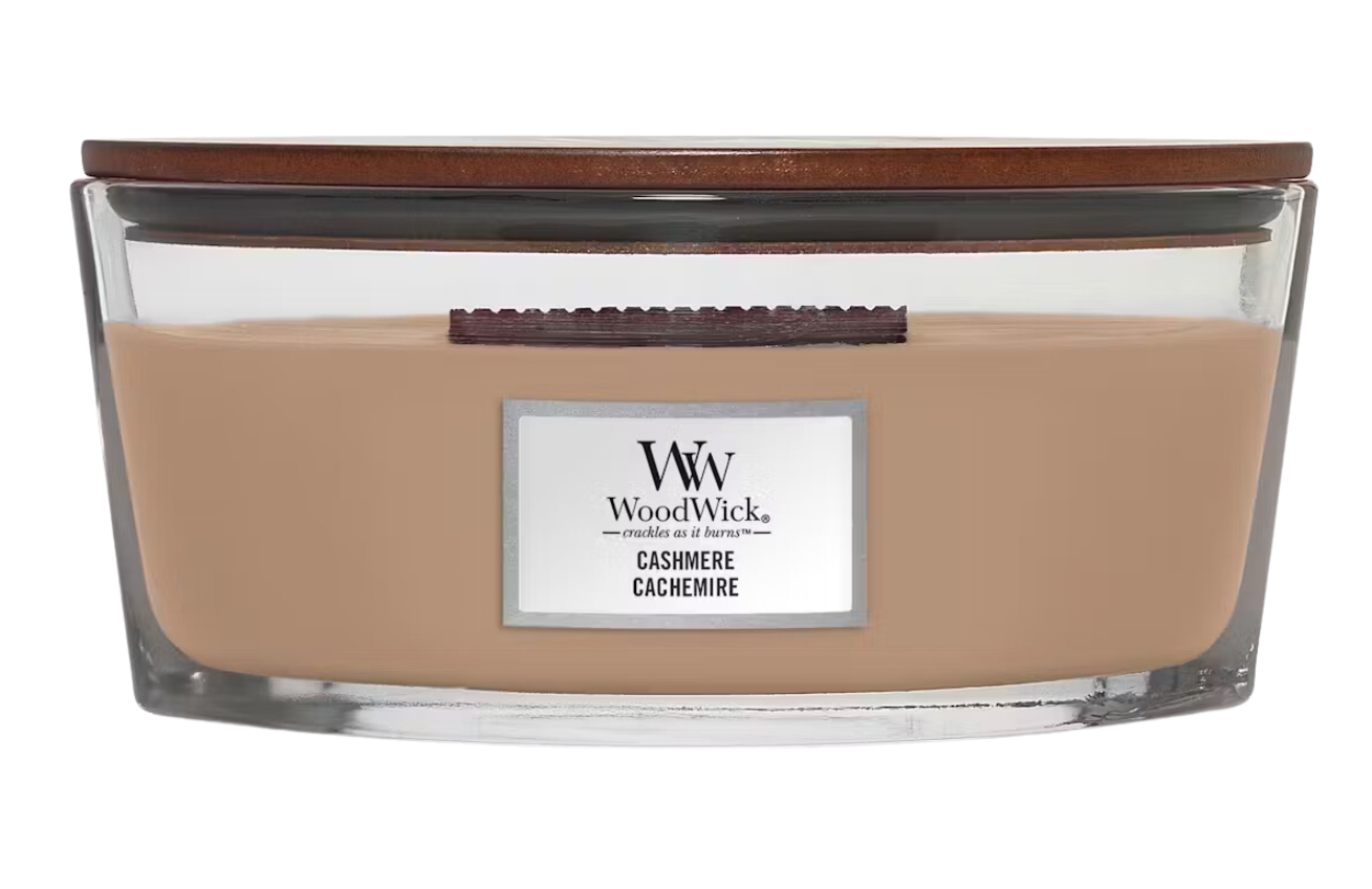 Vonná svíčka WoodWick loď, Cashmere