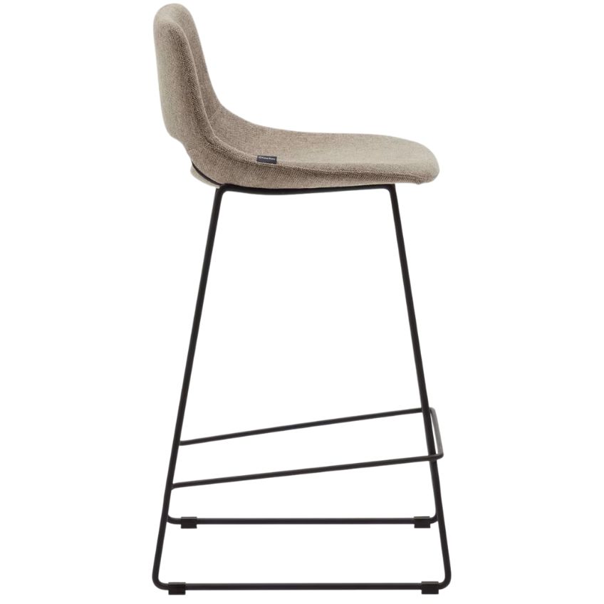 Hnědá látková barová židle Kave Home Zahara 65 cm