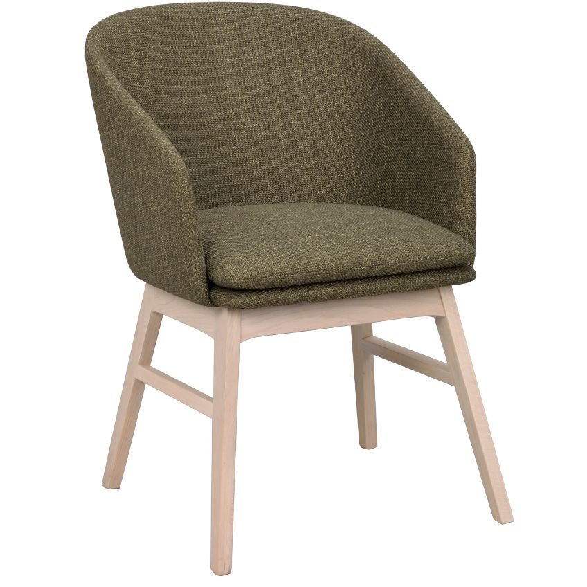 Zelen&aacute; l&aacute;tkov&aacute; j&iacute;deln&iacute; židle ROWICO WINDHAM se světlou podnož&iacute;