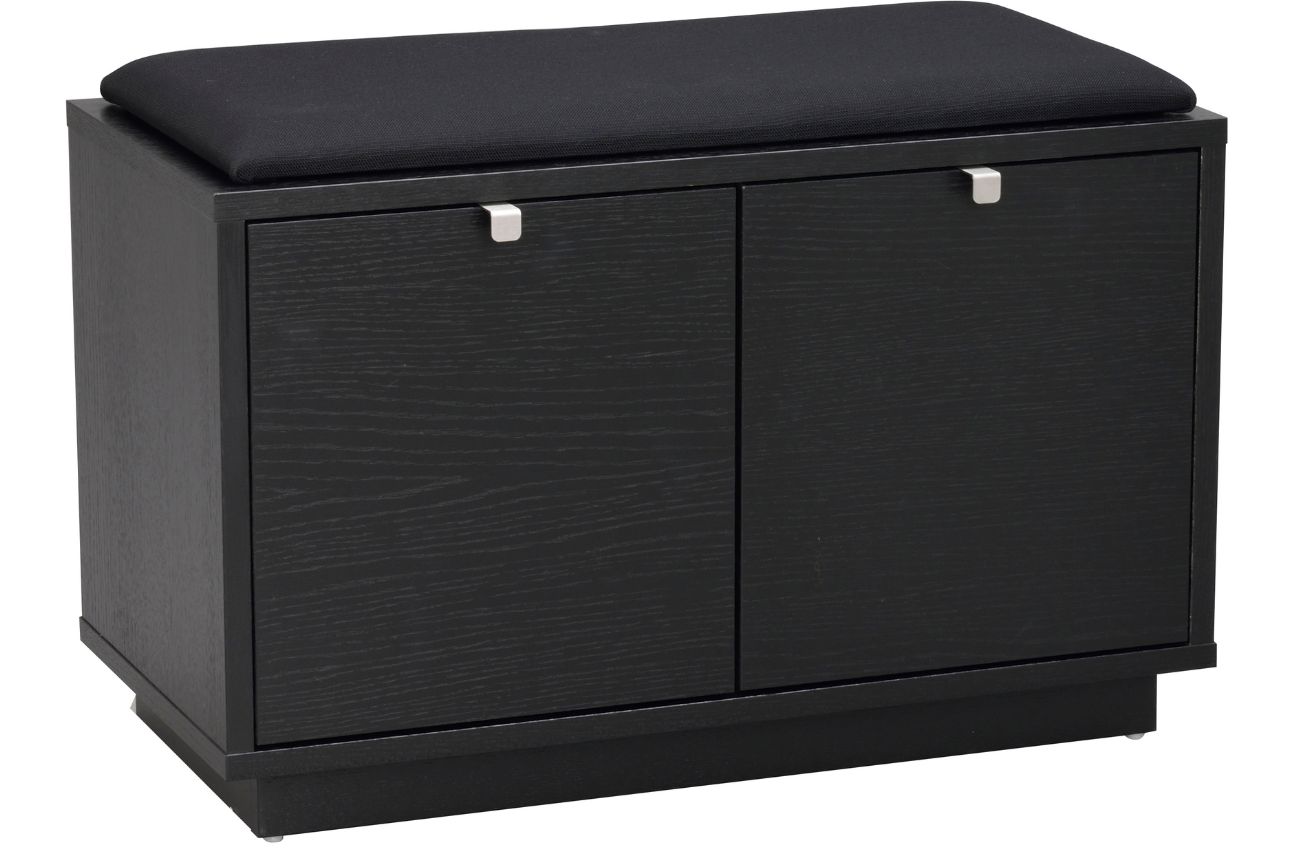 Čern&aacute; dubov&aacute; lavice ROWICO CONFETTI II. 70 cm s &uacute;ložn&yacute;m prostorem