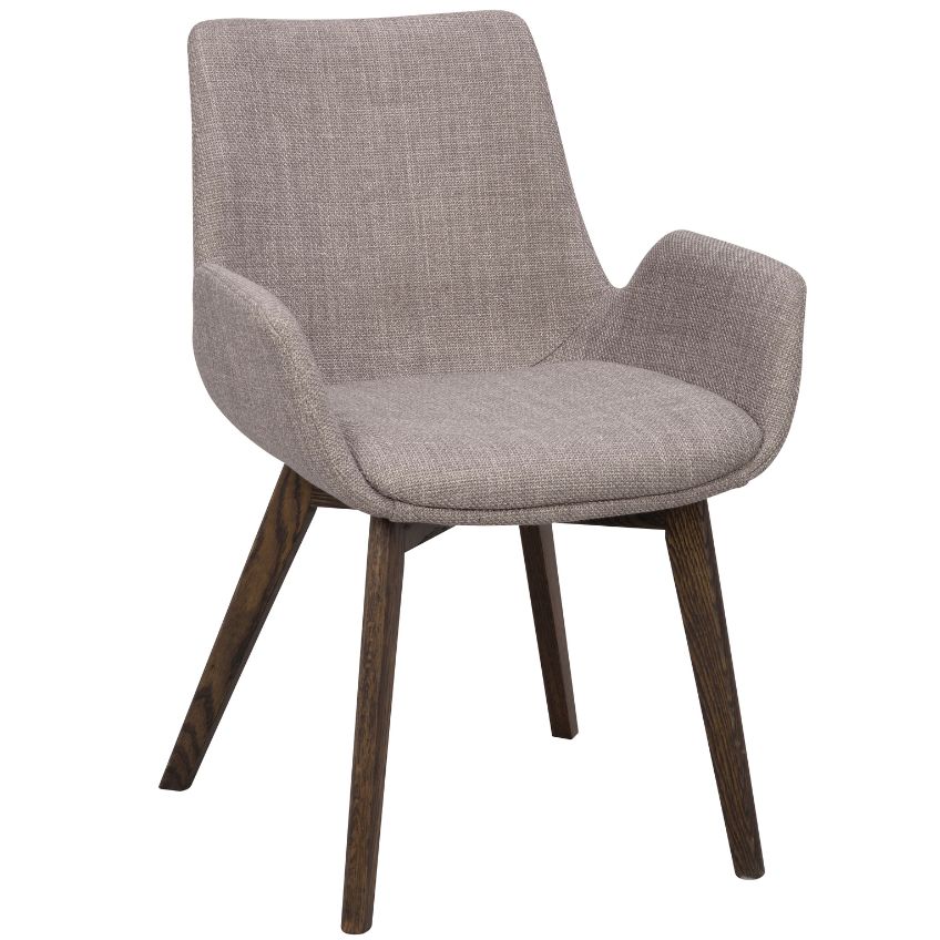 &Scaron;ed&aacute; l&aacute;tkov&aacute; j&iacute;deln&iacute; židle ROWICO DRIMSDALE s hnědou podnož&iacute;