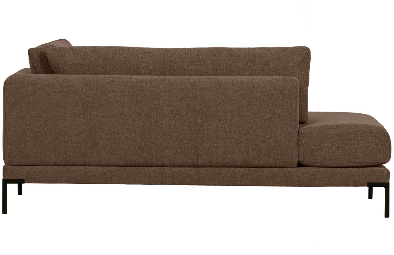 WOOOD Tmavě hnědá látková lenoška Coulee 200 cm, levá