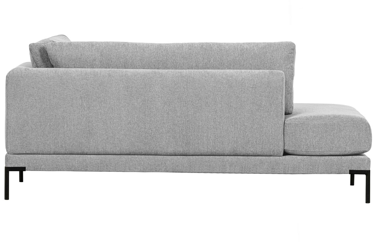 WOOOD Světle šedá látková lenoška Coulee 200 cm, levá