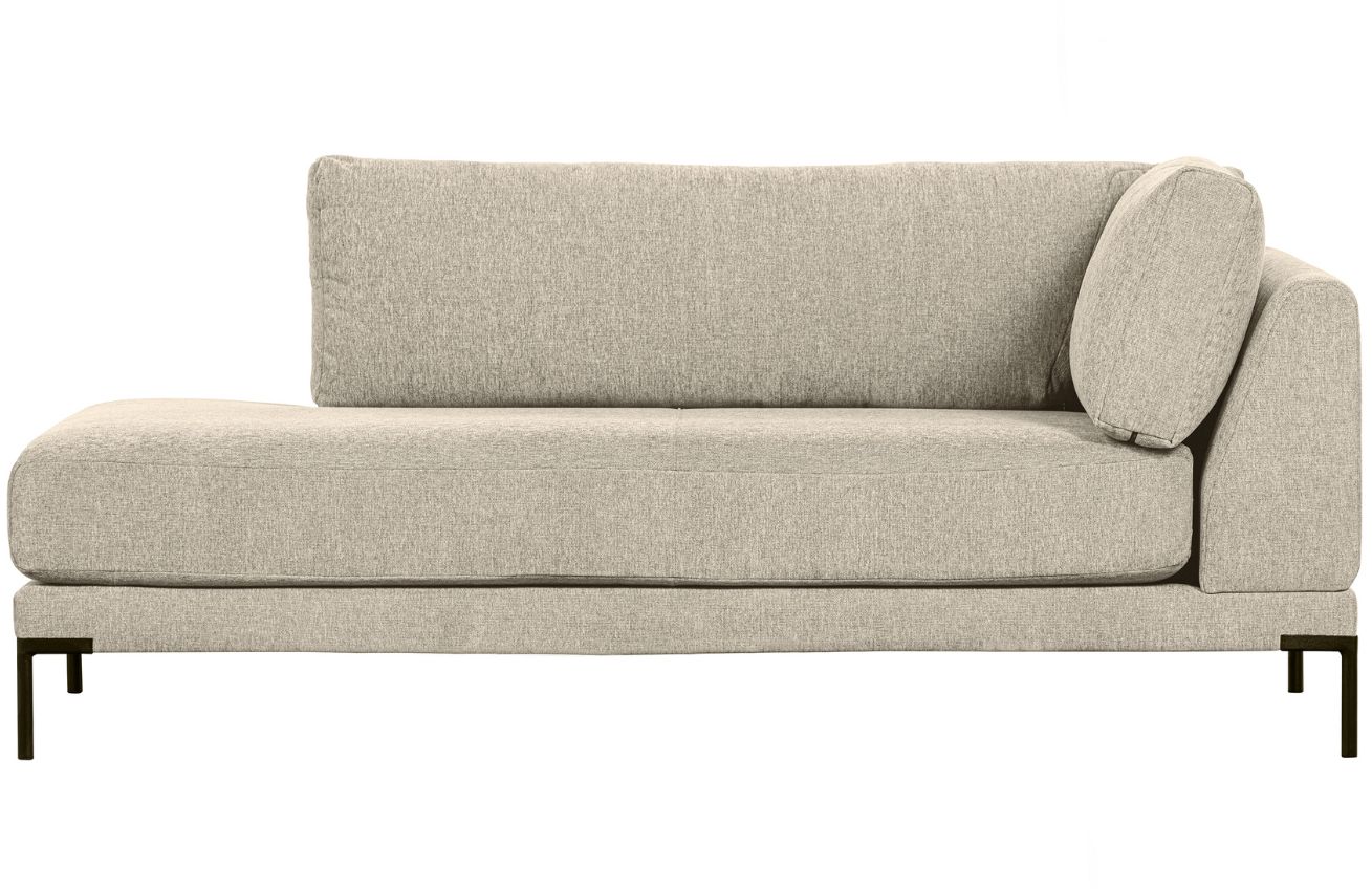 WOOOD Pískově hnědá látková lenoška Coulee 200 cm, levá