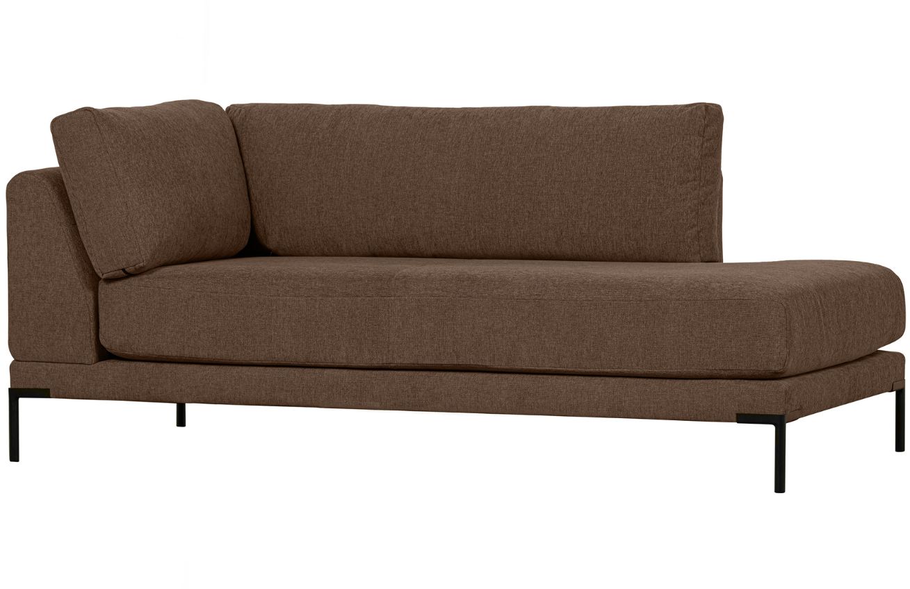 WOOOD Tmavě hnědá látková lenoška Coulee 200 cm, pravá