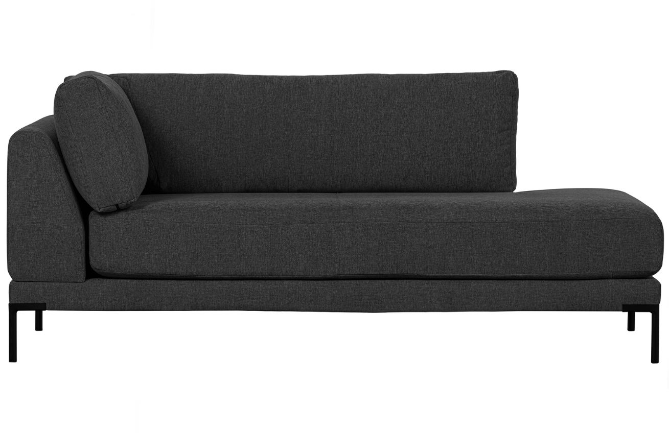 WOOOD Tmavě &scaron;ed&aacute; l&aacute;tkov&aacute; leno&scaron;ka Coulee 200 cm, prav&aacute;