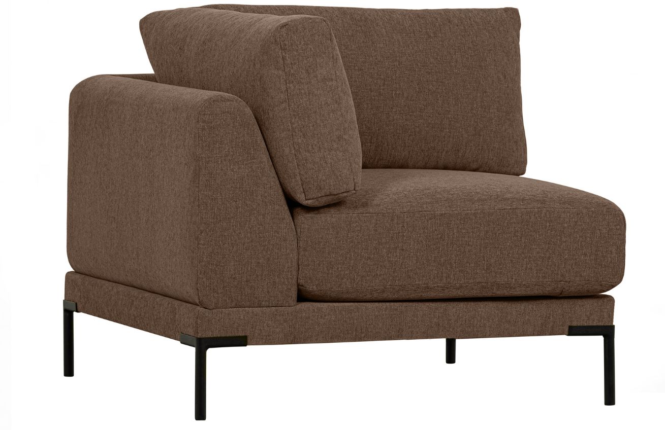 WOOOD Tmavě hněd&yacute; l&aacute;tkov&yacute; rohov&yacute; modul Coulee 100 x 100 cm