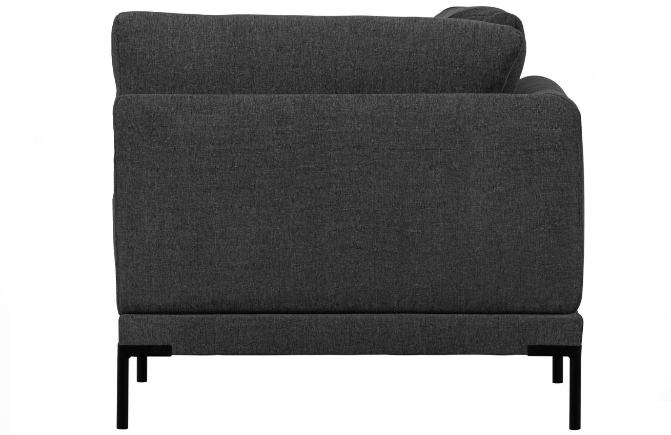 WOOOD Tmavě šedý látkový rohový modul Coulee 100 x 100 cm