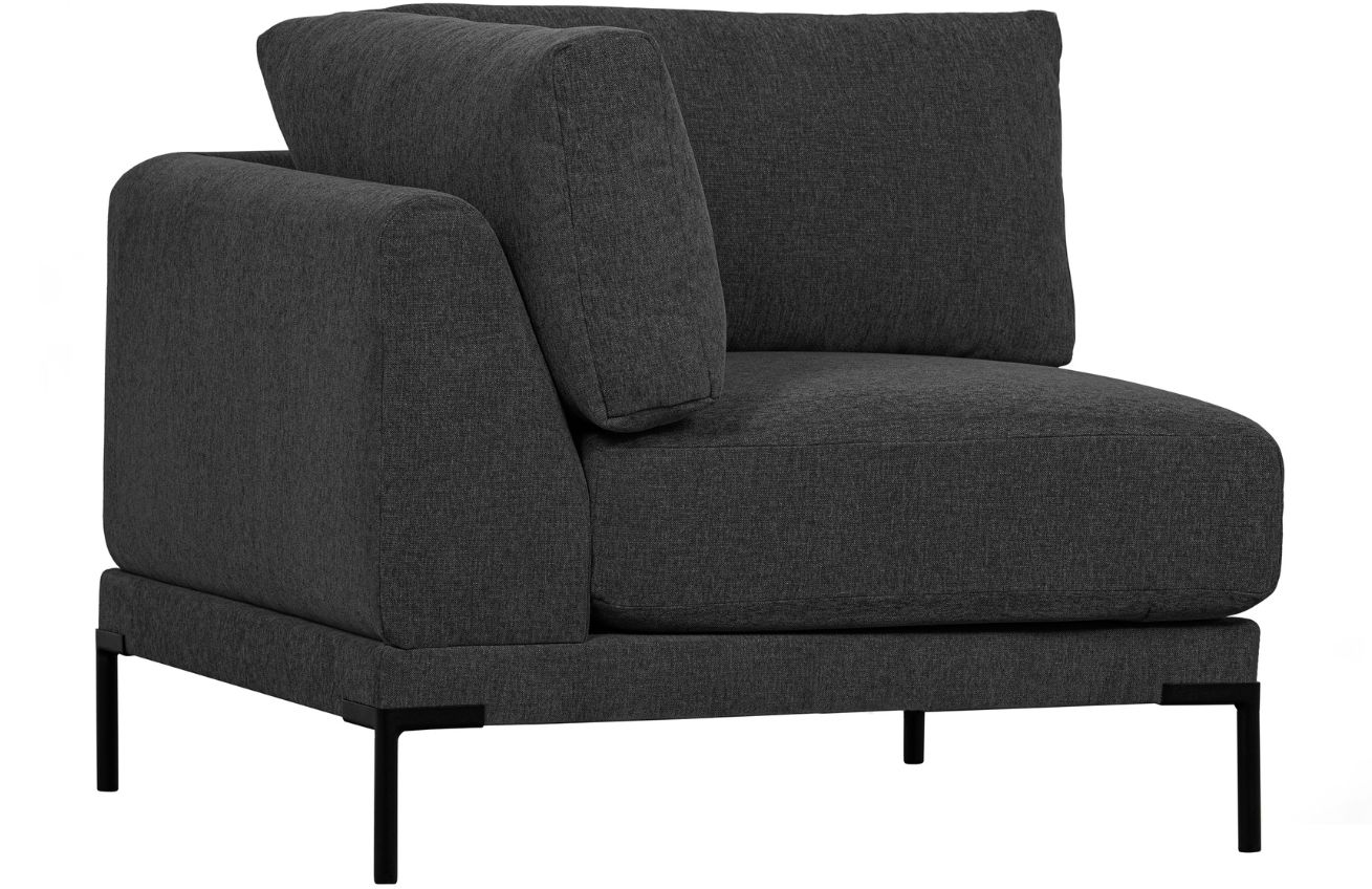 WOOOD Tmavě &scaron;ed&yacute; l&aacute;tkov&yacute; rohov&yacute; modul Coulee 100 x 100 cm