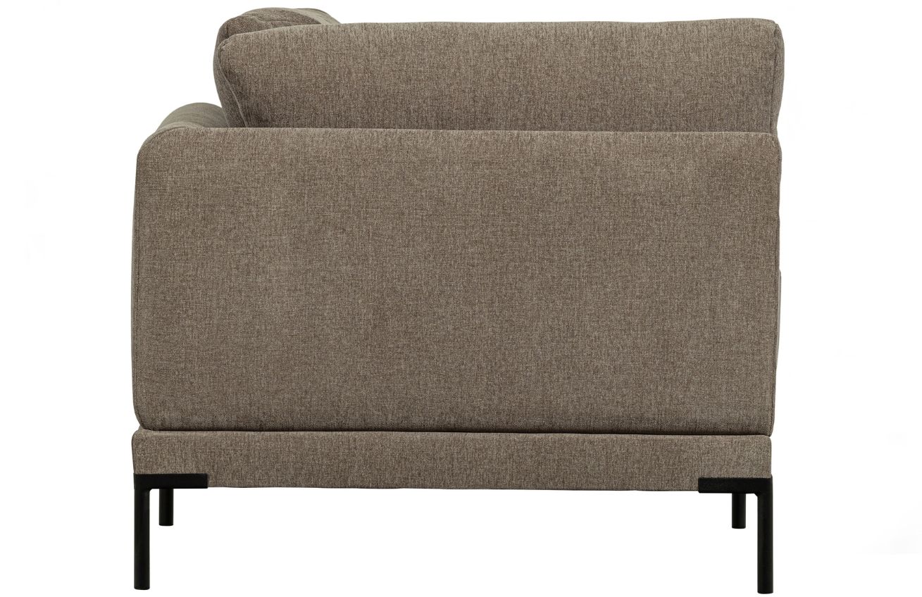 WOOOD Šedo hnědý látkový rohový modul Coulee 100 x 100 cm