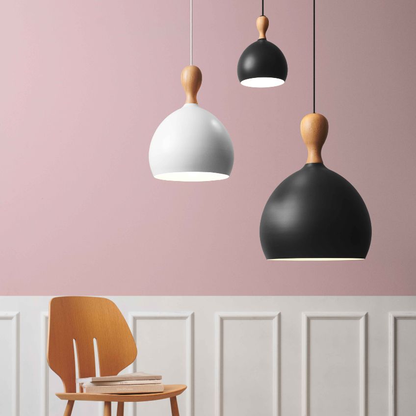 Bílé kovové závěsné světlo Halo Design Dueodde 18 cm